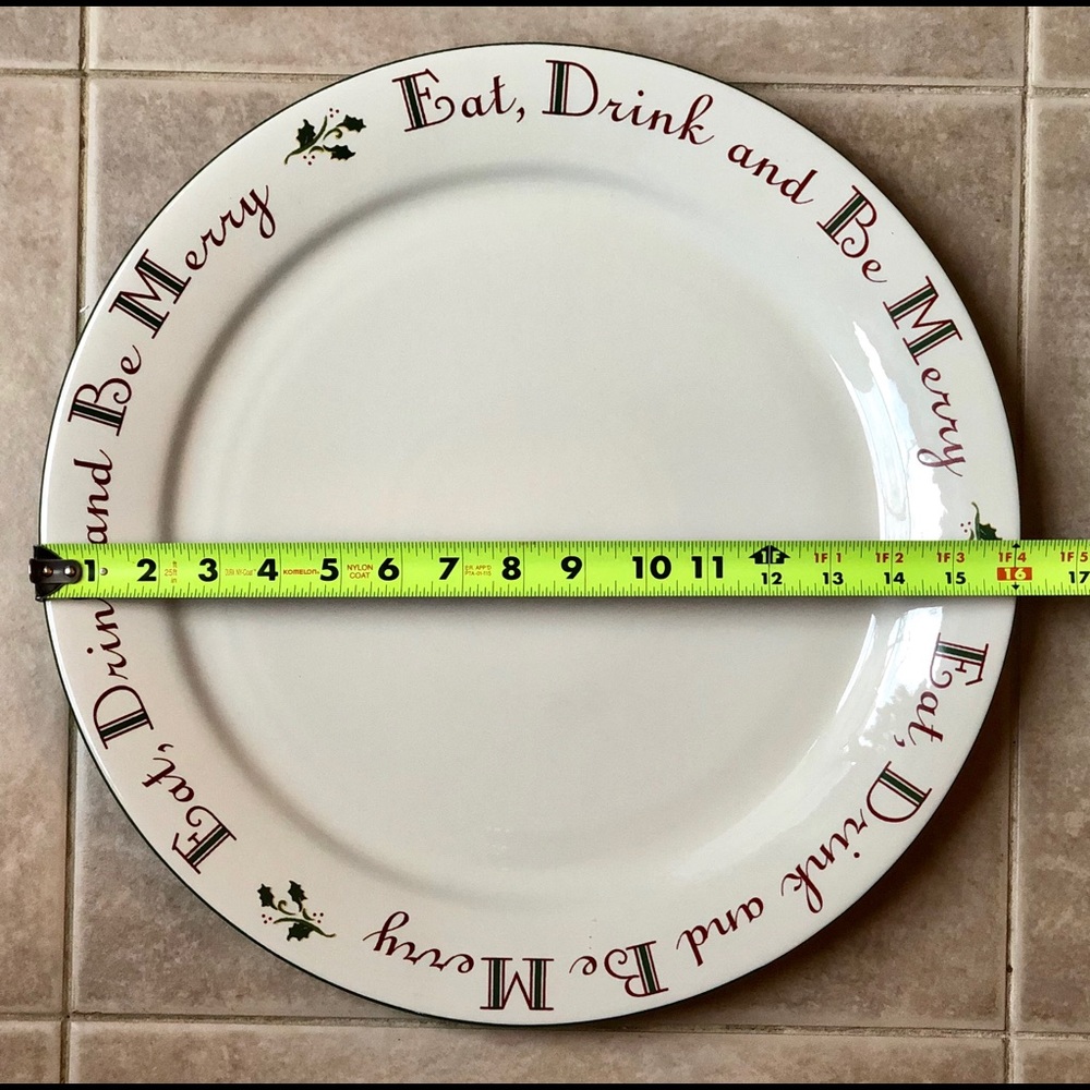 16” holiday heavy round serving platter